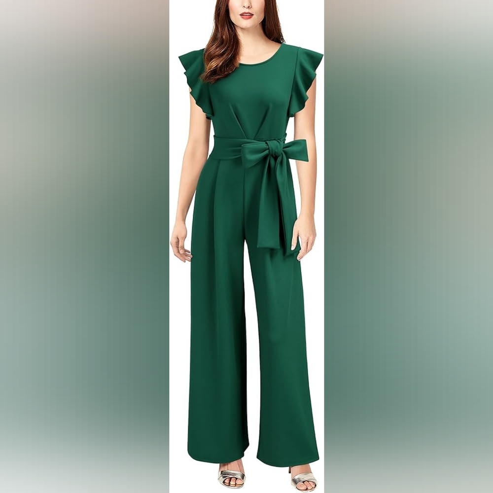 Knitee jumpsuit, size S. Dark green. New with tags.